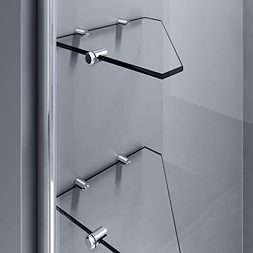 SONNI Duschabtrennung 90x140cm Duschwand für Badewanne mit Eckregal,6mm NANO-Klarglas Duschtrennwand badewannenaufsatz – Bild 5