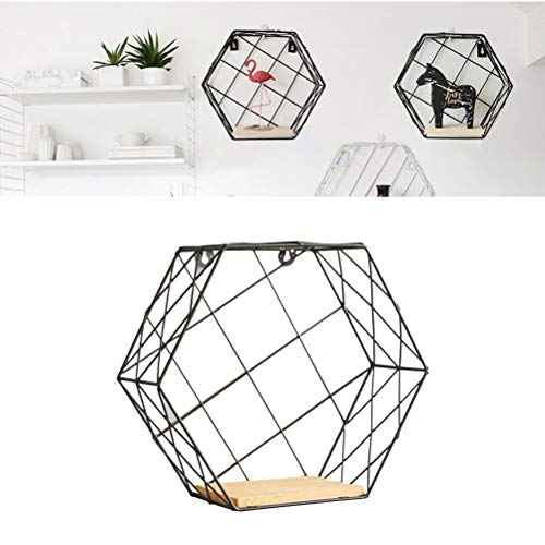 Suporte de prateleira hexagonal para parede de metal para pendurar na parede, prateleira hexagonal,
