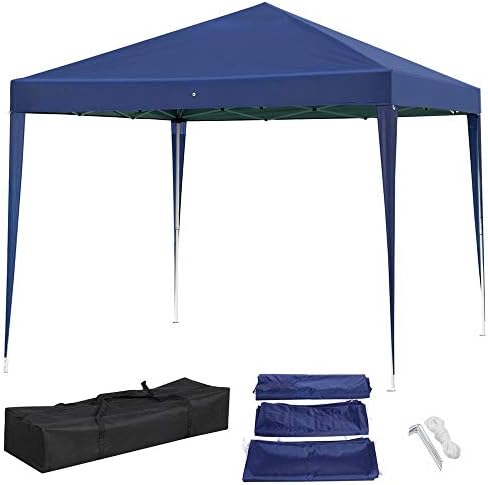 Topeakmart Outdoor Pop Up Tent Folding Gazebo Wedding Party Canopy W/ 4 Sides and Carry Bag 10 x 10ft