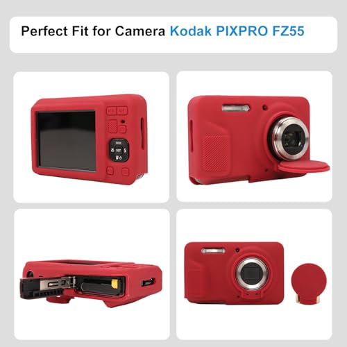 Funda de silicona para cámara Kodak PIXPRO FZ55 rojo miniatura 2