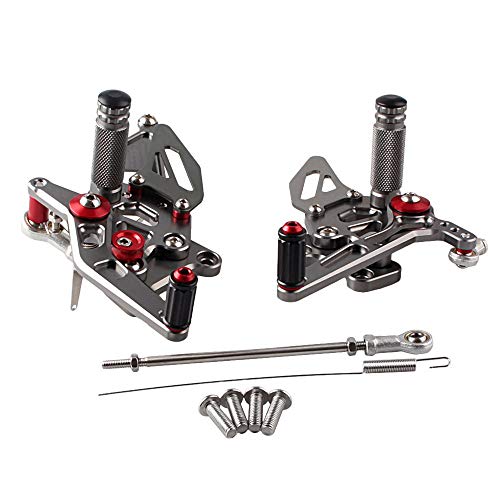 Luckmart Motorcycle Foot Pegs Rearsets Adjustable Rider Rear Sets Footrest Compatible For Kawasaki Ninja 250R 2008 2009 2010 2011 2012 Gray #TOP5