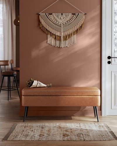 Image of VASAGLE Storage Ottoman Bench, PU Leather, Steel Legs