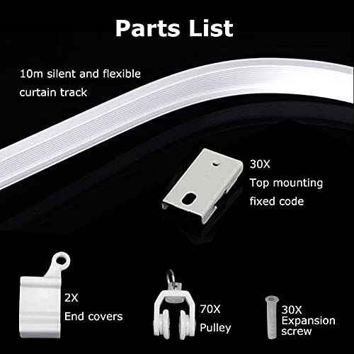 Yizunnu Binario per tende flessibile, da soffitto