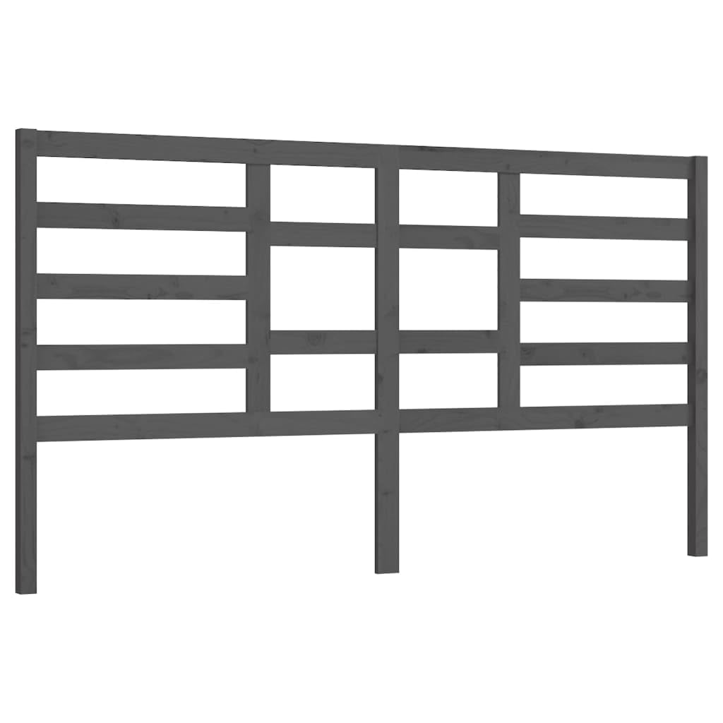 Cabecero gris de pino macizo 206x4x104 cm vidaXL para dormitorio