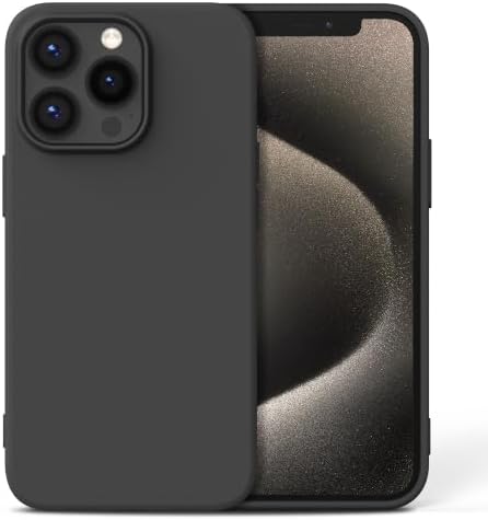 Nonional Silikon Hülle für iPhone 15 Pro, Kameraschutz Stoßfest Kratzfest Dünn Handyhülle - Mattschwarz