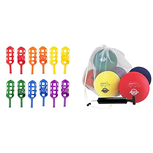 Champion Sports Scoop Ball Set & Rspg7Set Playground Ball Set: Six 7 Inch Rhino Skin Soft Inflatable Balls Includes Storage Bag And Pump #TOP12