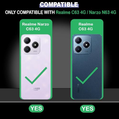 Image of COVERBLACK Soft Rubber Silicon Clear Back Cover Compatible Model for Realme Narzo N63 4G - Transparent