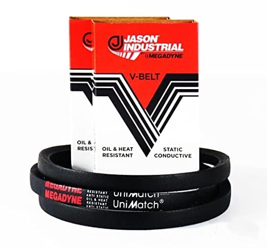 Megadyne - Jason Industrial V Belt - A51-4L530 – (Pack of 2) – Wrapped V-Belt - 53 Inch Outside Length - 1/2 Inch Top Width - 11/32 Inch Thick
