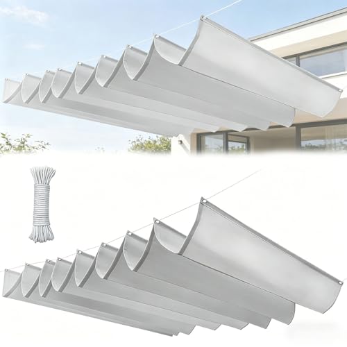 Voile d'ombrage rectangulaire rétractable imperméable avec œillets pour jardin