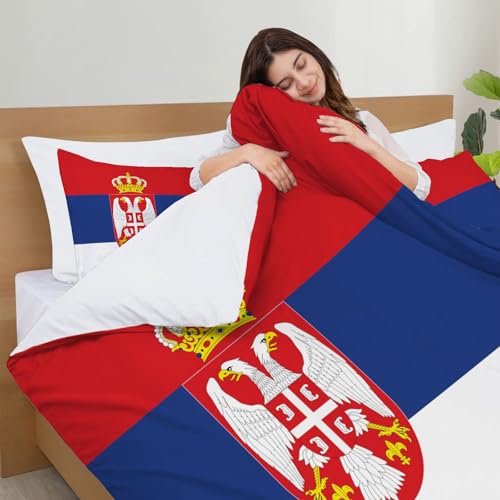 Housse de Couette Serbie Parure de Lit Idée Cadeau - 7