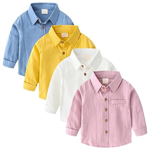Kids Toddler Boys Girls Button Down Denim Long Sleeve Casual Cowboy Chambray Top Toddler Baby Collar Jeans Shirts3