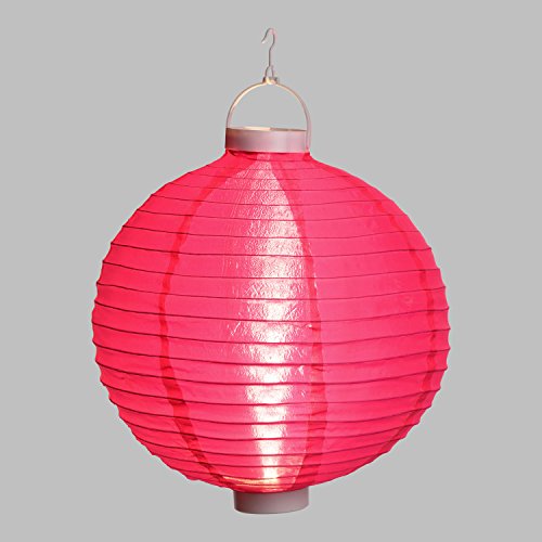 Lanterne Lumineuse Party en Tissu Rose à Batterie, ø 30 cm, 3 LED Blanc Chaud Cover