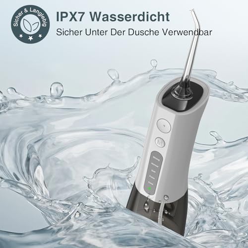Miniatura 2 de Surfou Irrigador Dental Portatil Bucal Viaje, Limpiador Dientes Agua Presion Irrigadores Dentales Bucales, Water Flosser For Teeth Limpieza, Profesional Inalambrico Irrigador-Dental Con Irradiador