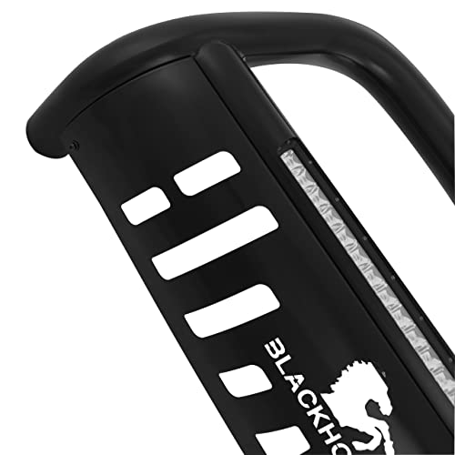 Image of Black Horse Beacon Bull Bar Skid Plate Black Compatible with 2007-2014 Cadillac Escalade ESV|2007-2014 Cadillac Escalade EXT|2007-2013 Chevrolet Avalanche-BE-GMTAB