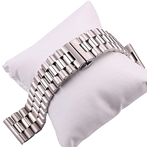 Bracelet de montre en acier inoxydable massif argenté 16mm à 22mm - 7