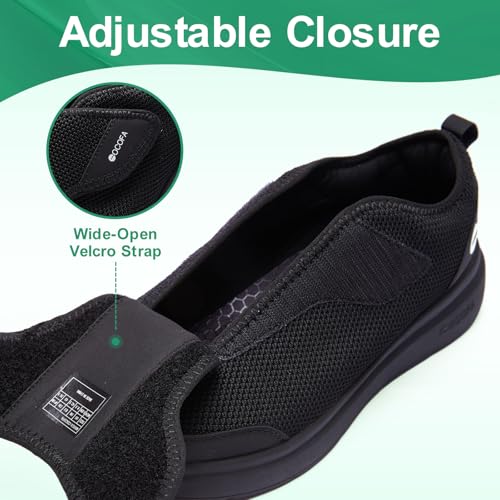 Diabetic Shoes for Men Extra Wide Slip on Shoes for Swollen Feet Adjustable Walking Shoes for Elderly Foot Pain Relief Neuropathy3