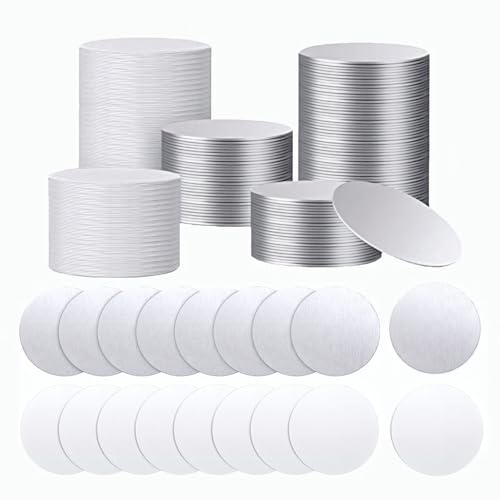 Muka 100Pcs 1.5 Inch Round Sublimation Blank Aluminum Sheets, Aluminum Board Heat Transfer for Breastpin, Retractable Badge Holder, Photo Tray, Collapsible Phone Holders