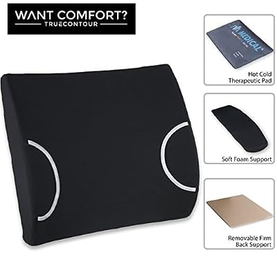 Vaunn Medical Seat Cushion, Lumbar Back Support Pillow for Office Chair with Removable Firm Insert
