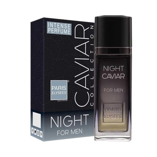 PARIS ELYSEES - Night Caviar - Eau de Toilette Homme - Aromatique - Pamplemousse, Ananas, Poivre, Cumin - Made in France - Vaporisateur parfum - 100ML