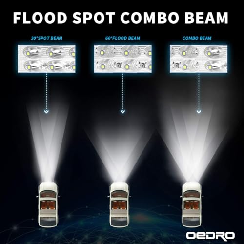 Image of OEDRO 758W 66430LM LED Light Bar 52in Tri-Row Combo Beam w /Wiring Harness