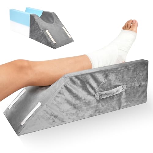 Cojín para piernas con espuma viscoelástica, ergonómica, para elevar las piernas, para sofá, cama, relajarse, descansar y disfrutar en casa, 45 x 22 x 68 cm