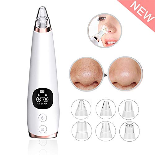 Preisvergleich Produktbild Hulier Upgraded Mitesserentferner Porenstaubsauger mit LED-Anzeige, wiederaufladbarer professioneller USB-Mitesser-Vakuum-Spot-Akne-Behandlung Mitesser-Extraktoren mit 6 austauschbaren Köpfen