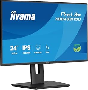 iiyama Prolite XB2492HSU-B1 60,5cm 24" IPS LED-Monitor Full-HD 120Hz HDMI DP USB3.2 Slim-Line Höhenverstellung Pivot Adaptive Sync Energieklasse B