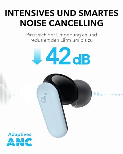 soundcore P30i by Anker Noise Cancelling Earbuds, smarte Geräuschunterdrückung, kraftvolle Bässe, 45h Spielzeit, 2-in-1 Case und Handyständer, IP54, kabellose Kopfhörer, Bluetooth 5.4, App Steuerung 3