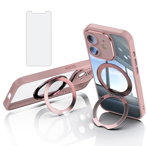 Coque antichoc iPhone 12 rose pour éviter les bris d'écran avec anneau