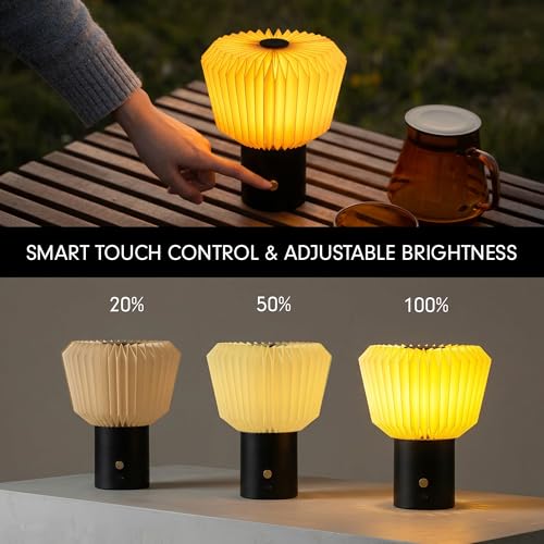 Image of FIG Living Touch Sensor Portable Table Lamp |Secret Santa Gift | USB-C Rechargeable | 3 Brightness Levels | Home Office, Study & Gifting Decor Light (Bouquet | Portable)