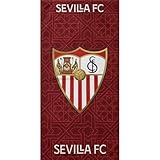 Sevilla FC Toalla de Playa en 100% Algodón, Rojo y Blanco, 75x150 cm, Diseño con Escudo Oficial