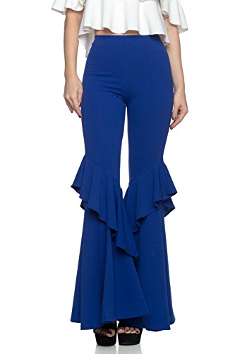 J2 Love Women's Ruffled Flared Pants