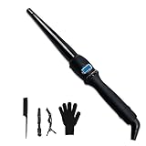 【13-25mm Lockenstab Große Locken】Lockenstab 13-25mm leicht zu bedienen, gibt Ihnen natürliche und weiche Strandlocken oder definierte Wellen für mittellanges bis langes Haar. Das hair curler durchmesser beträgt 1 Zoll auf 1/2 Zoll , mit dem lockenwickler mit klammern haarstyling geräte können sie sofort federnde Locken, lockere Locken, curly hair styler, haar locken, verschiende weichen wellen.Perfektes Geschenk für Frauen.