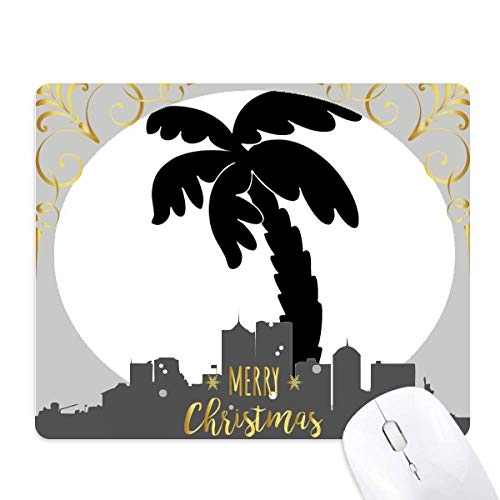 Tapis de souris en caoutchouc antidérapant silhouette noire cocotier nuit de Noël