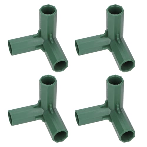 M METERXITY 12pz 16mm Connettori per Costruzione Telaio Serra, Raccordo a 3 Vie per Tubo ad Angolo Retto per Pergola/Vela Parasole/Giardinaggio Pali Piante, Accessori per Serre [Verde]