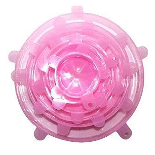 melysEU - Tapas elásticas de Silicona Reutilizables, 6 Unidades, con Tapa sellada