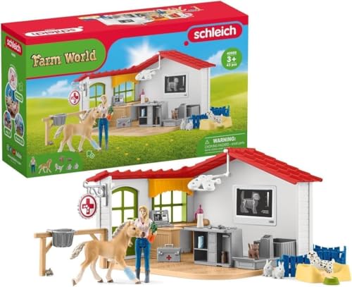 Image of Schleich Farm World - 43Pc Veterinarian Practice With Pets | 42502
