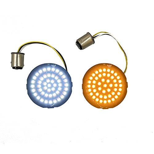 Custom Dynamics Set of Genesis® 4 Solid Amber/White (Halo Free) Bullet Style LED Motorcycle Turn Signal Inserts