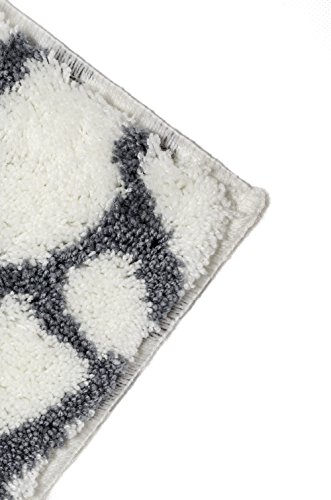 SCHÖNER WOHNEN Collektion Mauritius Bath Mat, Öko-Tex 100 Certified, Anthracite, Acrylic, Weiß, 60 x 60 cm