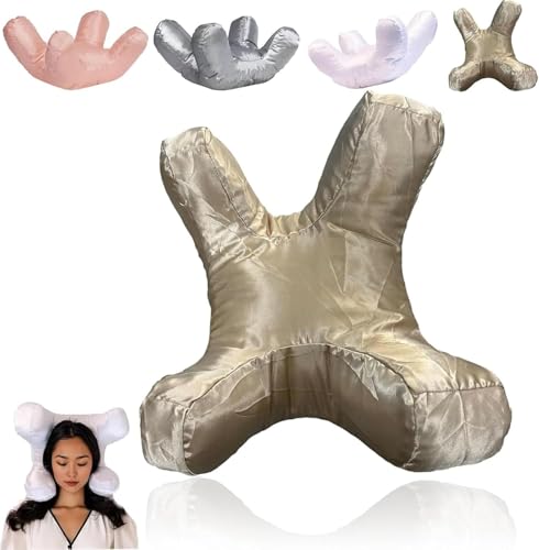 Almohada facial antiarrugas para personas que duermen de lado, almohada para reducir las líneas de sueño, cojín de apoyo facial dorado