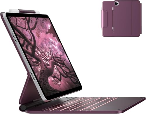 Image of typecase Edge for iPad Air 11 (M4 2026 / M3 2025 / M2 2024), Air 5th /4th & Pro 11 (4th /3rd /2nd /1st)with 11-Color Backlit & Touchpad,Magic Floating Keyboard (NOT for 10th /A16 /Pro 11 (M5 /M4)-Raspberry'26
