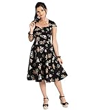  Hell Bunny Damen 50er Jahre Kleid Messina (Schwarz, UK 18 (2XL))