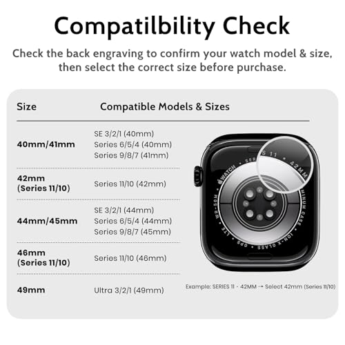Image of amBand Bands Case Compatible with Apple Watch Series 11 /10 42mm for Men Women, M1 Sport Rugged Heavy Duty Cover Tactical Strap Military Grade Protective Bumper Protector for iWatch 42 mm Men, Clear