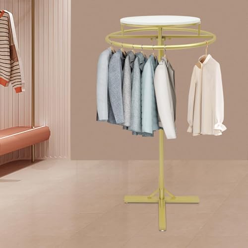 Présentoir à vêtements rotatif en spirale avec table pour boutique - 5