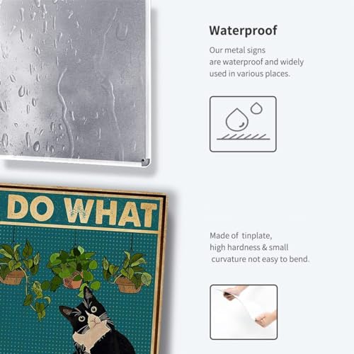 Fmcmly XPTP904 I Do What I Want Funny Black Cat Decor Tin Signs Cute Cat Personalized Metal Poster Wall Art Decor Sign thumb #2