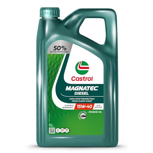 Castrol MAGNATEC Diesel 15W-40 - Engine Oil (5L Pack) - Synthetic Technology, API SP, ACEA A3/B4, Dualock Technology for Petrol/CNG and Diesel Cars