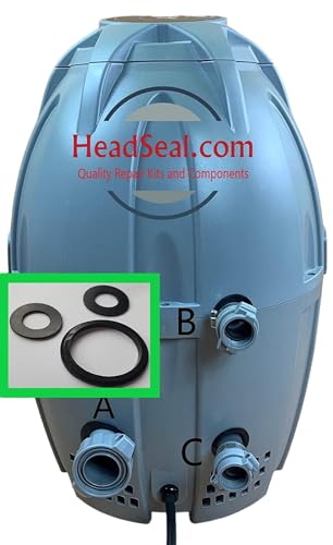 HeadSeal Premium Ersatzdichtungsset für Bestway Lay-Z-Spa AirJet - Inklusive A, B & C Silikondichtungen - Auslaufsichere Passform für eiförmige Heizungspumpen - Kompatibel mit allen Lay-Z-Spa Modellen