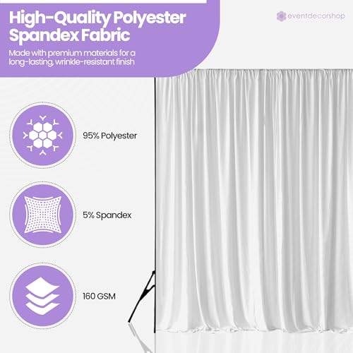 Tissu polyester infroissable extensible blanc pour fond de studio photo - 5
