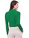 Allegra K Women's Work Office Suit Collarless Casual Cropped Blazer Jacket Medium Green