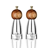 Pfeffermühle & Salzmühle Set Aus Transparentem Acryl Mit Keramik-Mahlwerk – 2er Set, Nachfüllbar & Mit Einstellbarer Mahlstärke Für Den Täglichen Küchengebrauch (Antikschwarz)